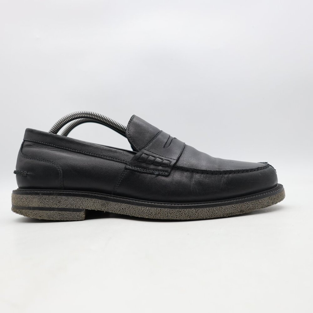 Donald Pliner Landry Men's Size 10.5 M Black Leather Slip On Penny Loafers Shoes